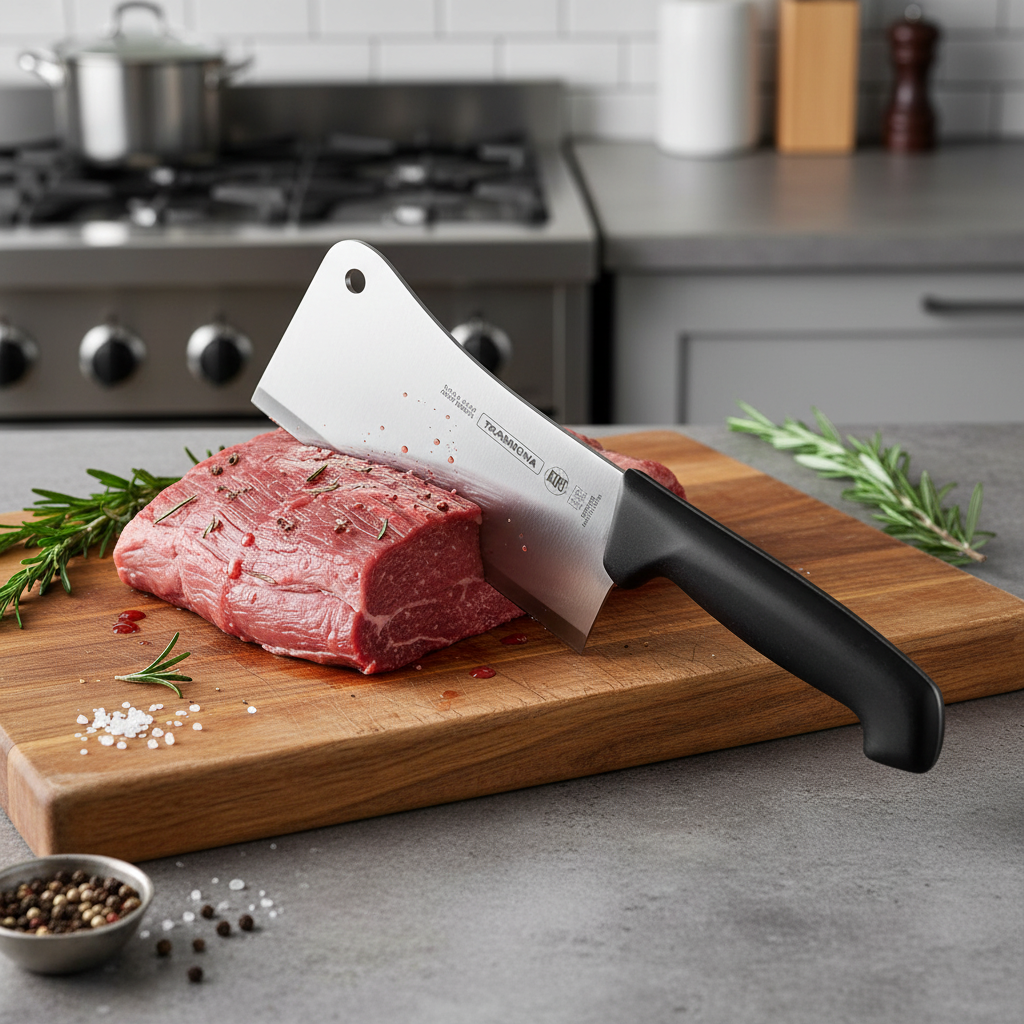 Tramontina Prof Heavy Kitchen Cleaver 150mm Blk H/S - Hospitality Connect