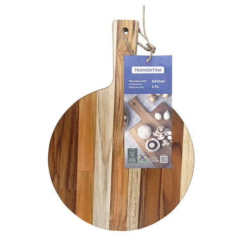 TRAMONTINA TEAKWOOD ROUND BOARD WITH HANDLE 400x300mm