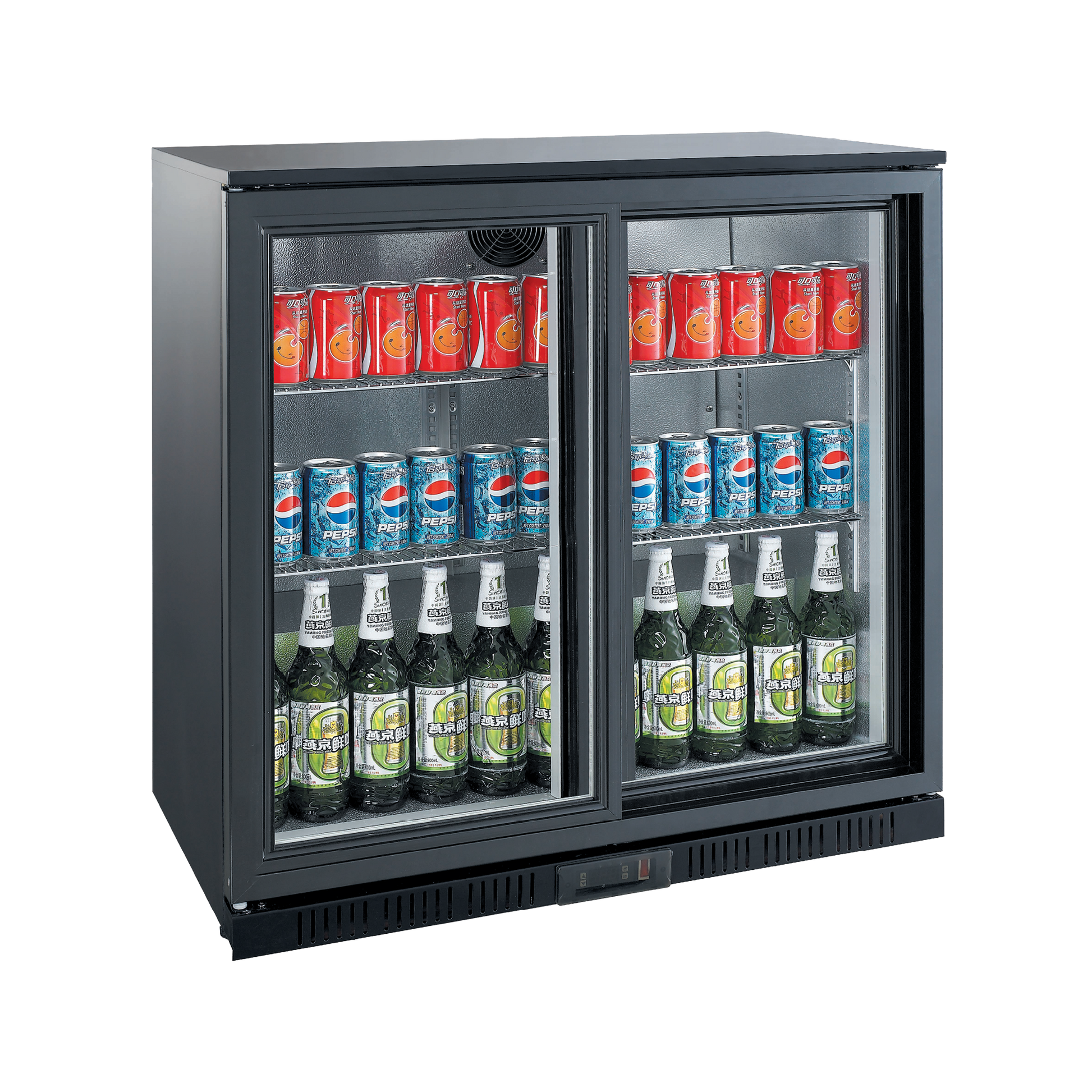Exquisite UBC210 Two Sliding Doors Backbar Display Refrigerators 835mm Height - Hospitality Connect