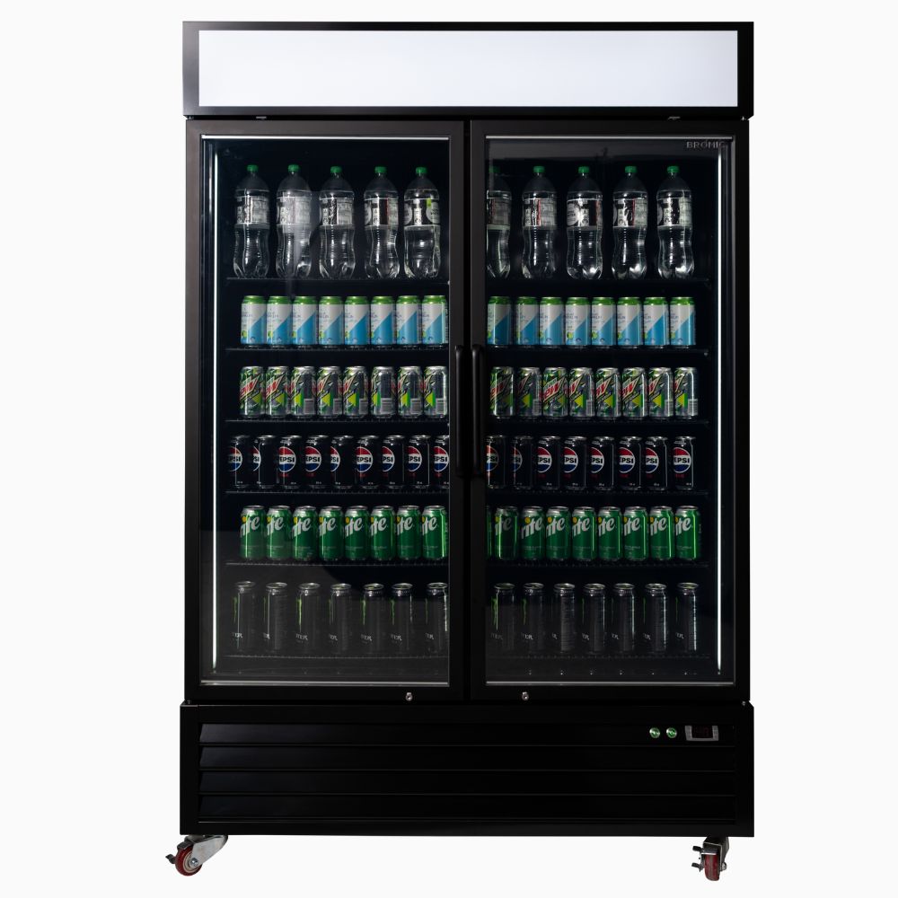 Bromic Upright Display Fridge 1266L - 2 Door - Flat Glass - Lightbox UC1250GDL-NR - Hospitality Connect