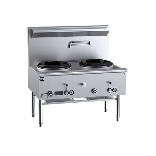 B&S Black Two Hole Deluxe Waterless Wok Table UFWWD-2. - Hospitality Connect