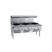 B&S Black Three Hole Deluxe Waterless Wok Table UFWWD-3. - Hospitality Connect