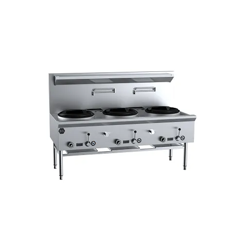 B&S Black Three Hole Deluxe Waterless Wok Table UFWWD-3. - Hospitality Connect