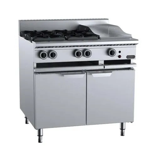 VERR Combination Four Open Burners & 300mm Grill Plate Cabinet Mounted VBT-SB4-GRP3.