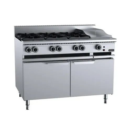 VERR Combination Six Open Burners & 300mm Grill Plate Cabinet Mounted VBT-SB6-GRP3.