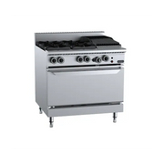 VERR Oven with Four Open Burners & 300mm Char Broiler VOV-SB4-CBR3. - Hospitality Connect