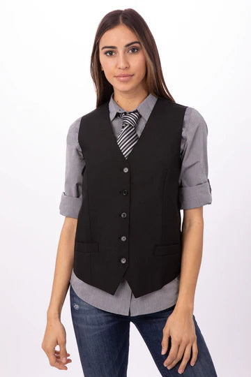 Chef works Essential Women's Vest Black - Hospitality Connect