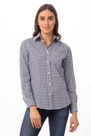 Chef Works Modern Gingham Women's Short Sleeve Dress Shirt