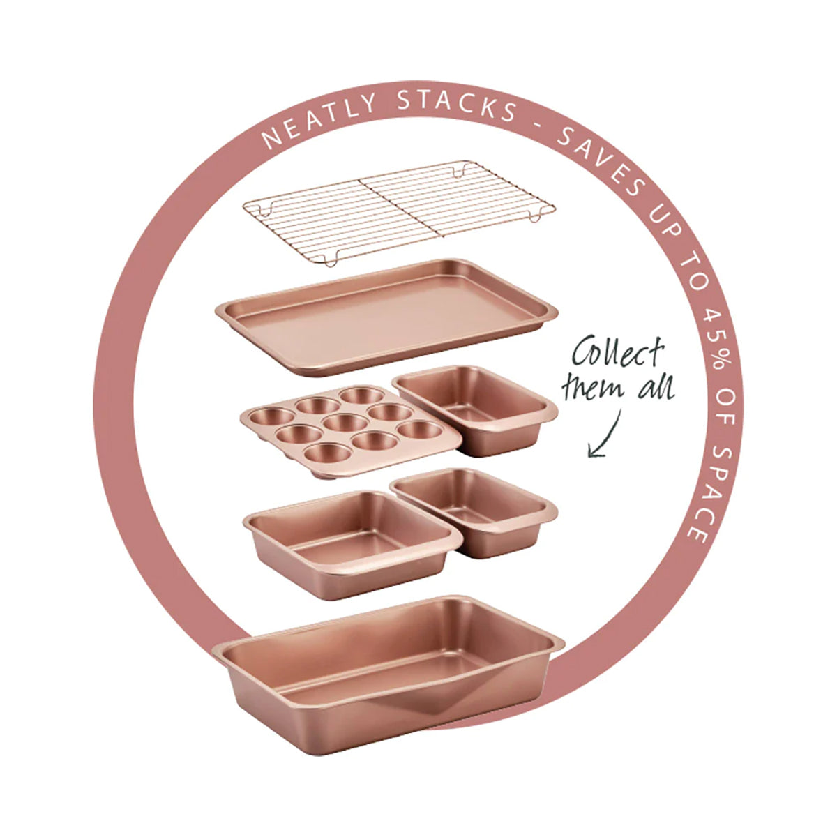 WILTSHIRE MUFFIN PAN-9 CUP STACKABLE ROSE GOLD - Hospitality Connect