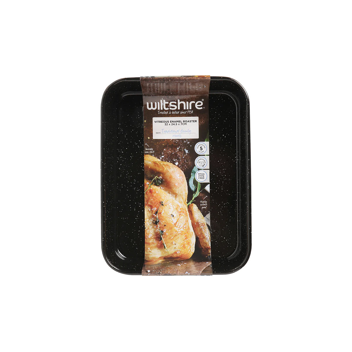 WILTSHIRE ROAST PAN-RECT VITREOUS ENAMEL 330x240x70mm - Hospitality Connect