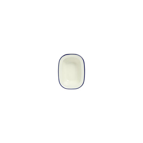 WILTSHIRE PIE DISH-ENAMEL OBLONG BLUE RIM 200ml 120x85mm - Hospitality Connect