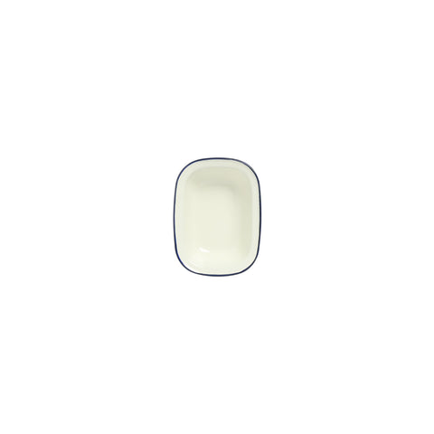 WILTSHIRE PIE DISH-ENAMEL OBLONG BLUE RIM 400ml 160x110mm - Hospitality Connect
