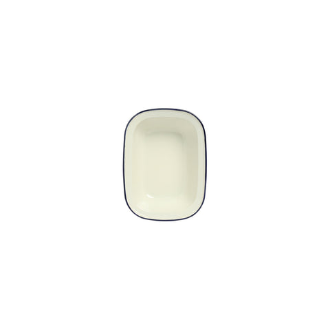 WILTSHIRE PIE DISH-ENAMEL OBLONG BLUE RIM 1.0lt 215x150mm - Hospitality Connect