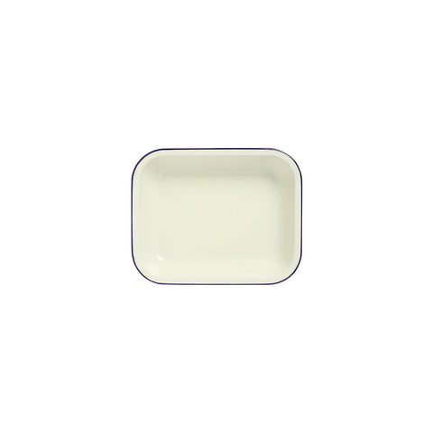 WILTSHIRE PIE DISH-ENAMEL OBLONG BLUE RIM 1.5lt 260x200mm - Hospitality Connect