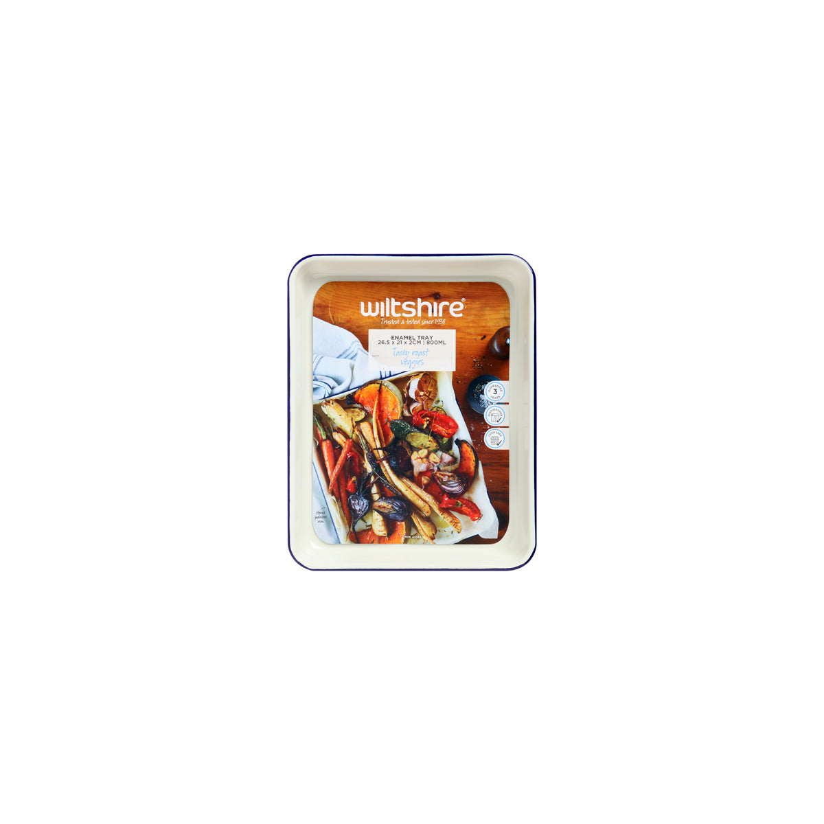 WILTSHIRE BAKING TRAY-ENAMEL 800ml 265x210x20mm - Hospitality Connect