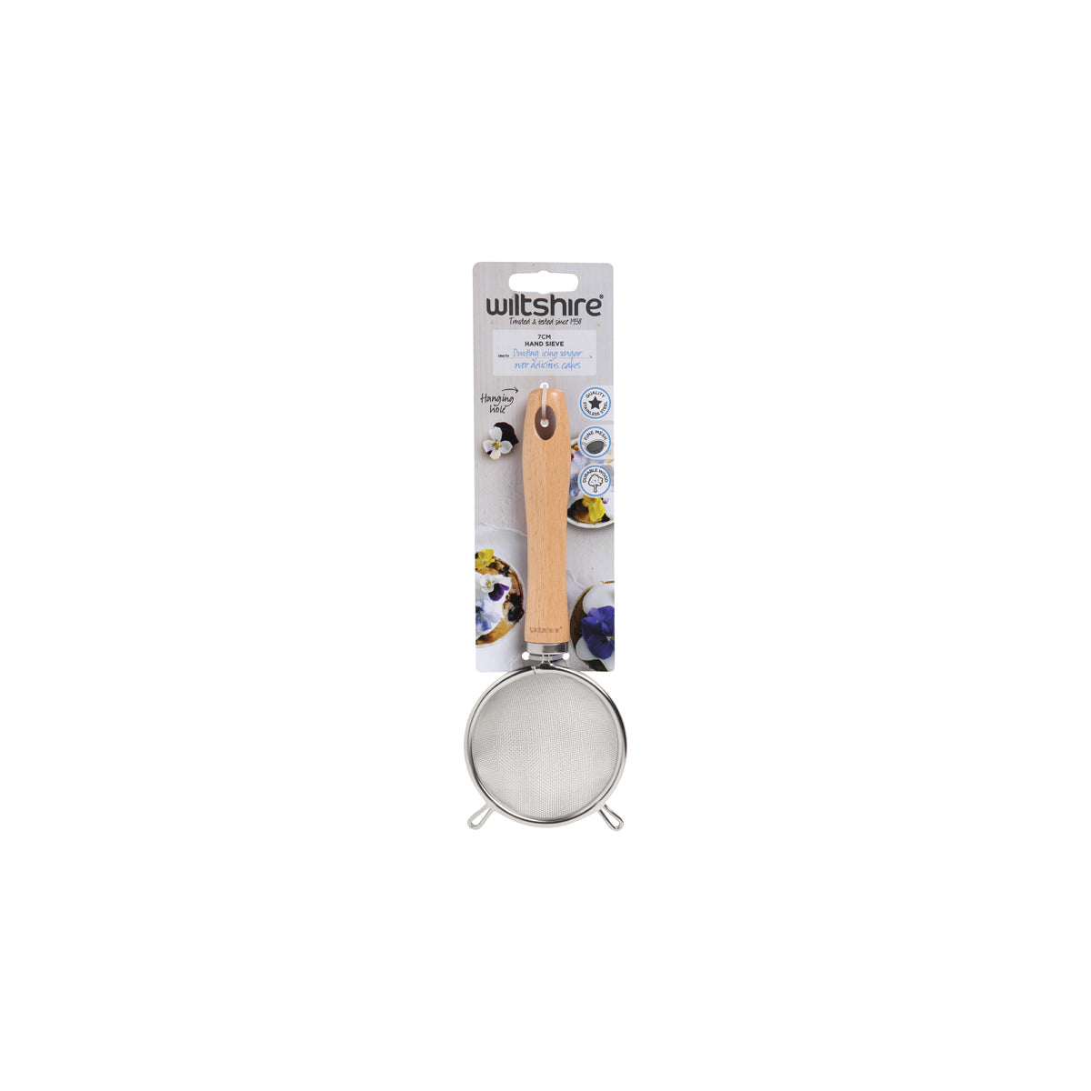 WILTSHIRE STRAINER 70mm w/BEECHWOOD HANDLE - Hospitality Connect