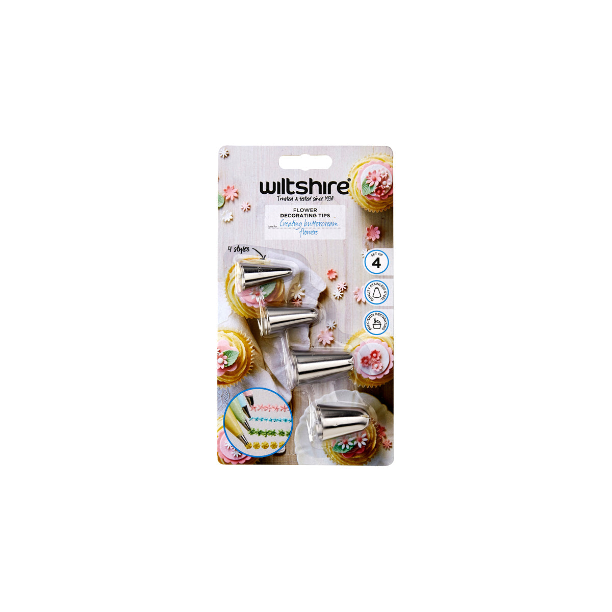 WILTSHIRE FLOWER DECORATING TIPS 4PC SET - Hospitality Connect