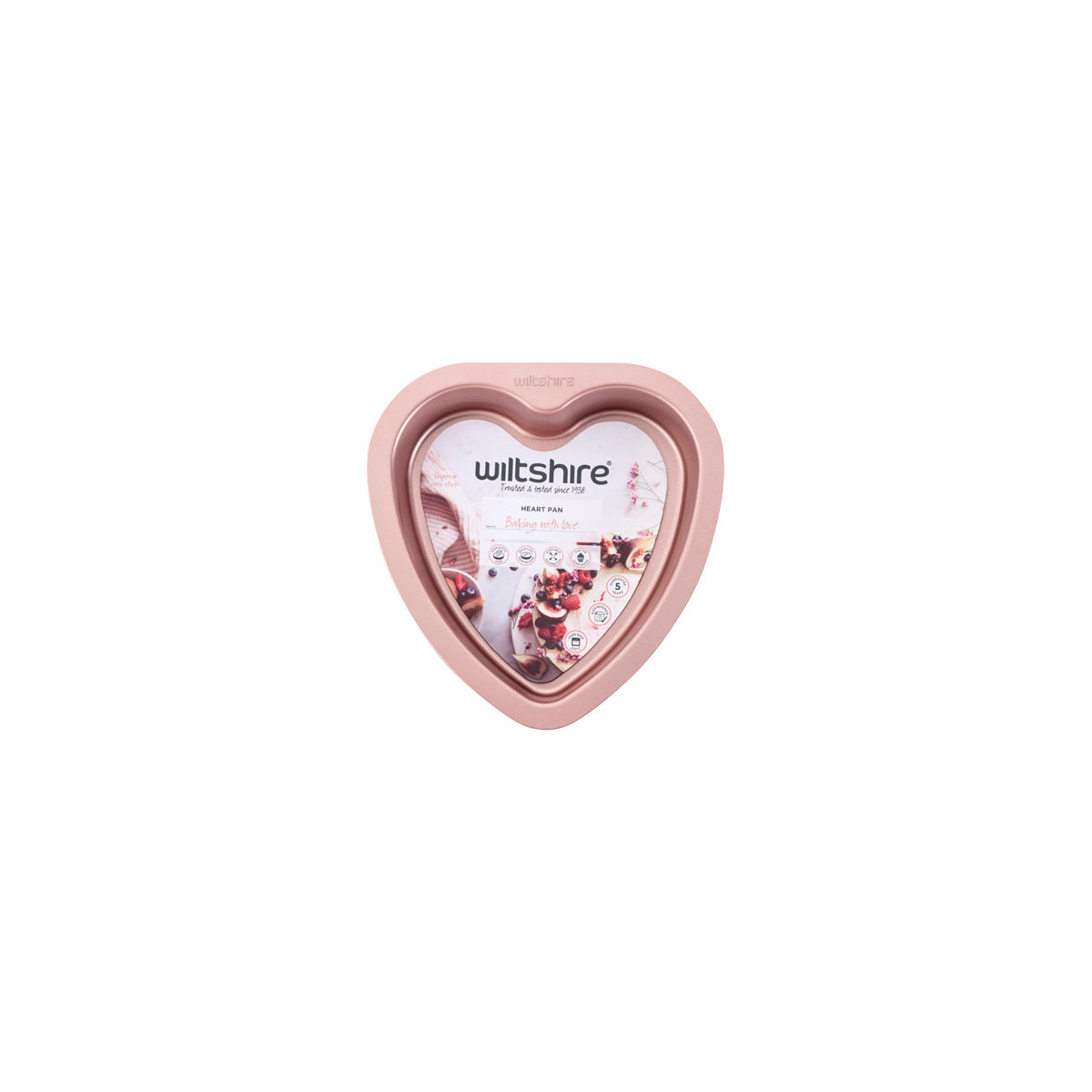 WILTSHIRE HEART PAN-ROSE GOLD 190x180x35mm Specials - Hospitality Connect