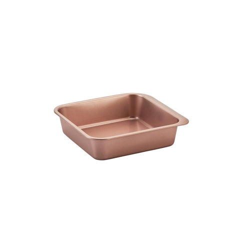 WILTSHIRE CAKE PAN-STACKABLE SQUARE ROSE GOLD 205x205x50mm - Hospitality Connect
