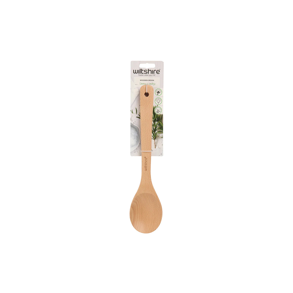 WILTSHIRE SOLID SPOON-BEECHWOOD 310mm - Hospitality Connect
