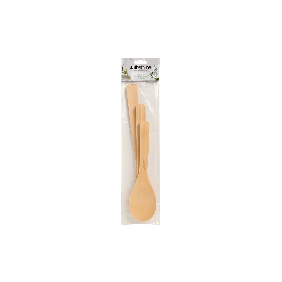 WILTSHIRE BEECHWOOD SPOONS 3PC SET 250/300/350mm - Hospitality Connect