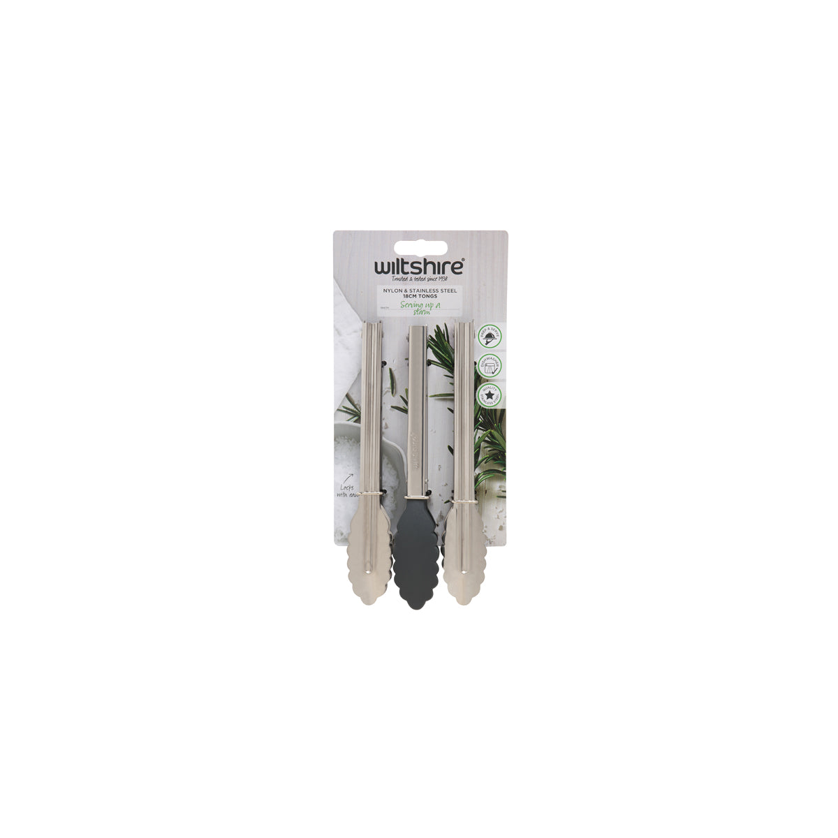 WILTSHIRE MINI TONGS-S/S & NYLON HEAD 180mm 3PC SET - Hospitality Connect