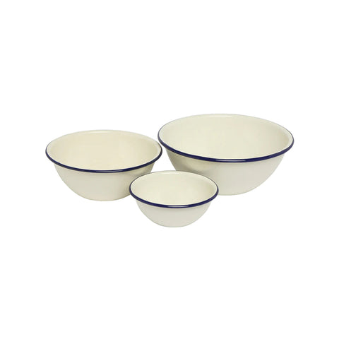 WILTSHIRE MIXING BOWL-ENAM BLUE RIM 3PC SET - Hospitality Connect