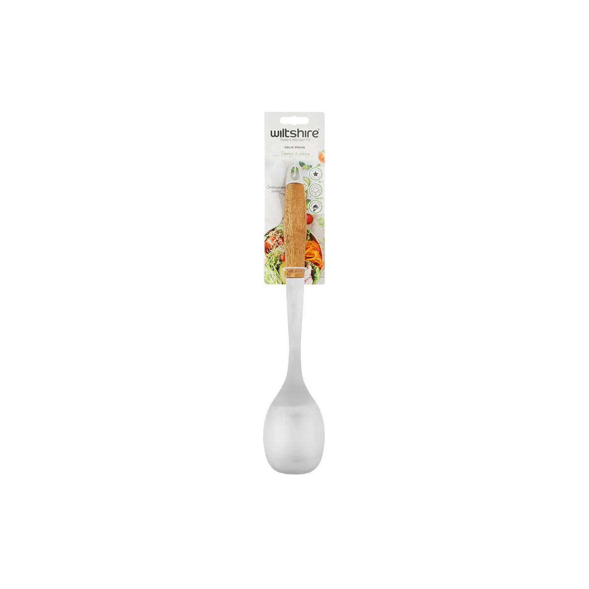 WILTSHIRE SOLID SPOON-S/S w/WOOD HANDLE - Hospitality Connect