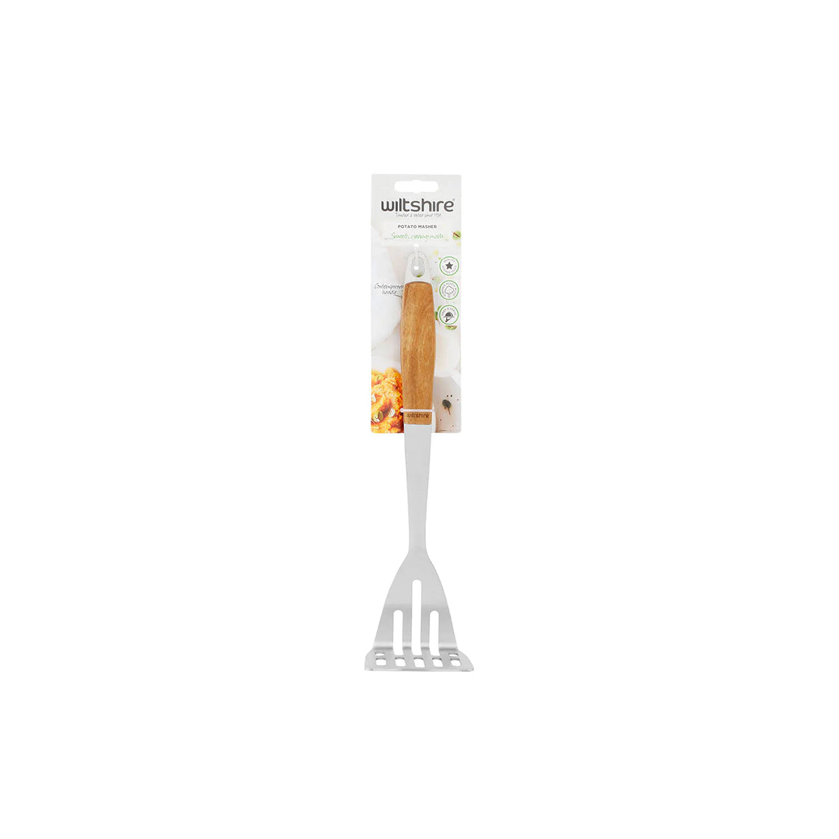 WILTSHIRE POTATO SMASHER-S/S w/WOOD HANDLE - Hospitality Connect