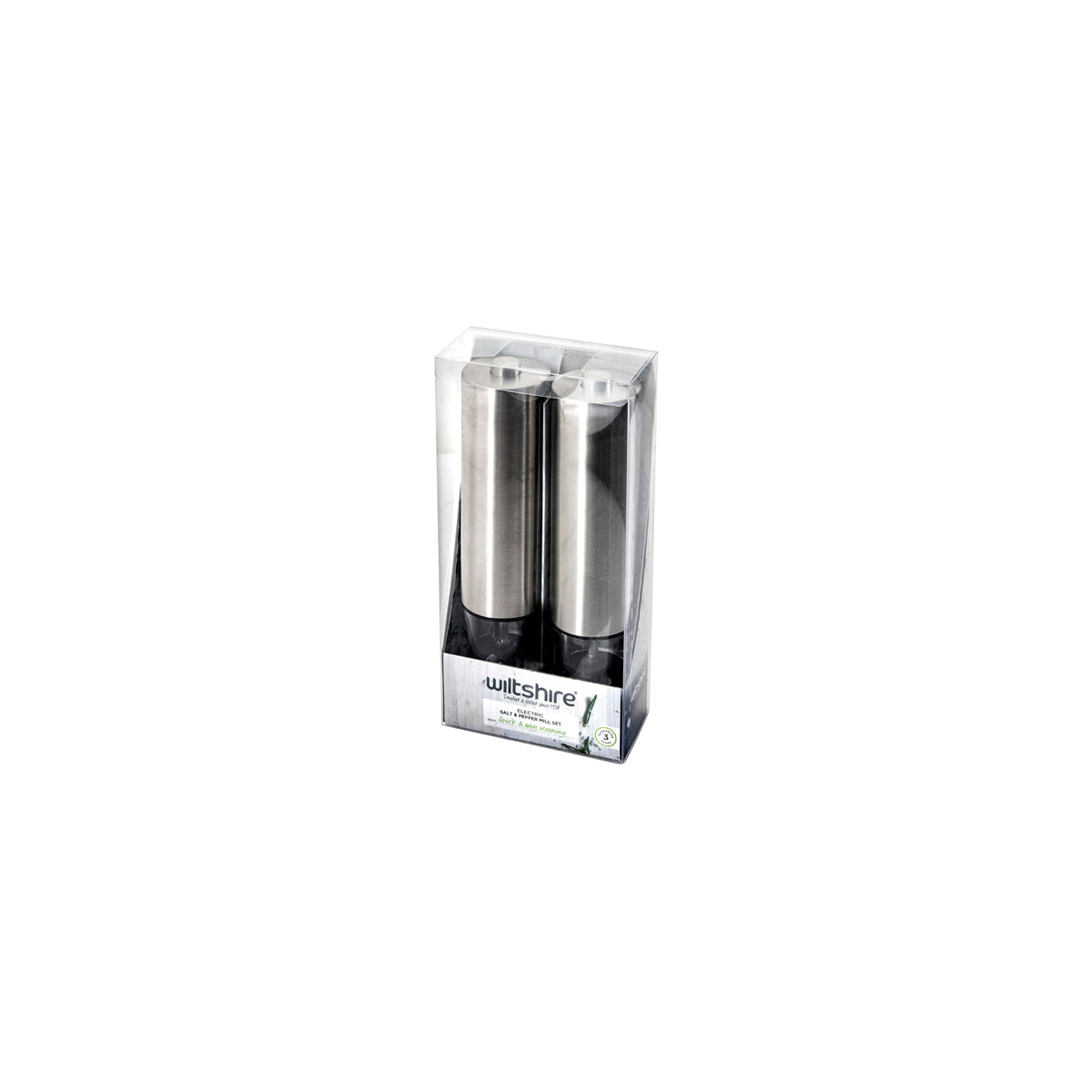 WILTSHIRE ELECTRIC STAINLESS STEEL MILL 2PC SET 220mm - Hospitality Connect