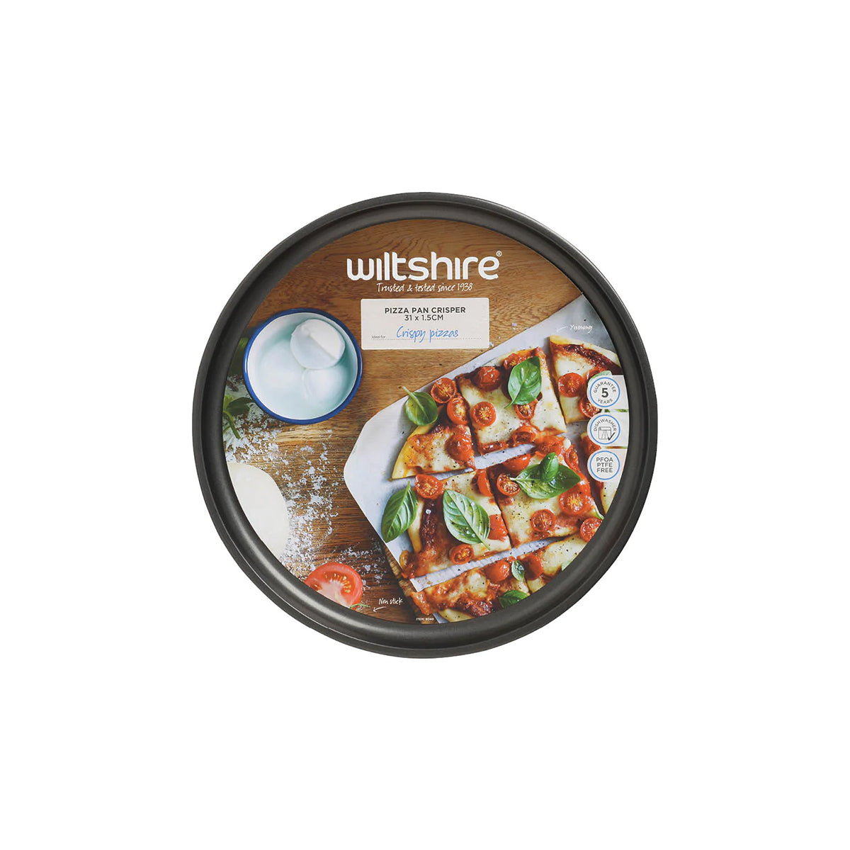 WILTSHIRE PIZZA PAN-PERF EASYBAKE 310x15mm NON-STICK - Hospitality Connect