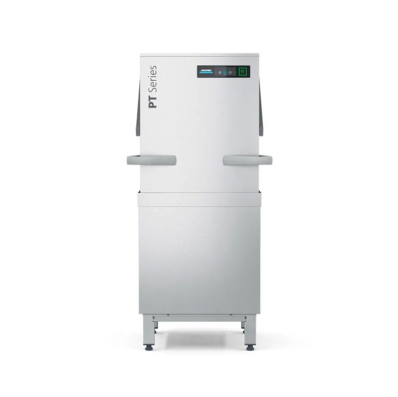 Winterhalter 3 phase conversion accessories for pass-through dishwasher, shown with front closed view in a professional kitchen setting.