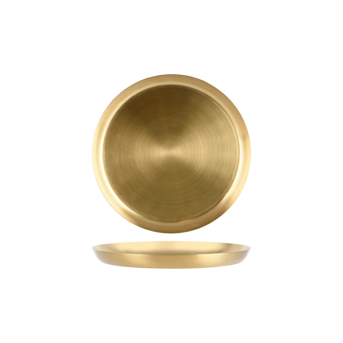 Zanzi Round Serving Tray Satin Brass 305x30mm - Hospitality Connect