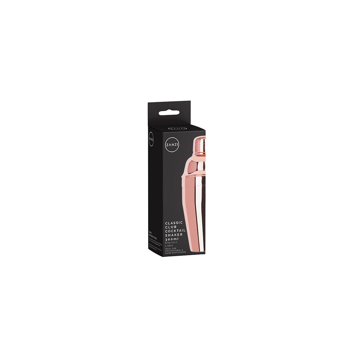 ZANZI CLASSIC CLUB COCKTAIL SHAKER 3pc ROSE GOLD 300ml - Hospitality Connect
