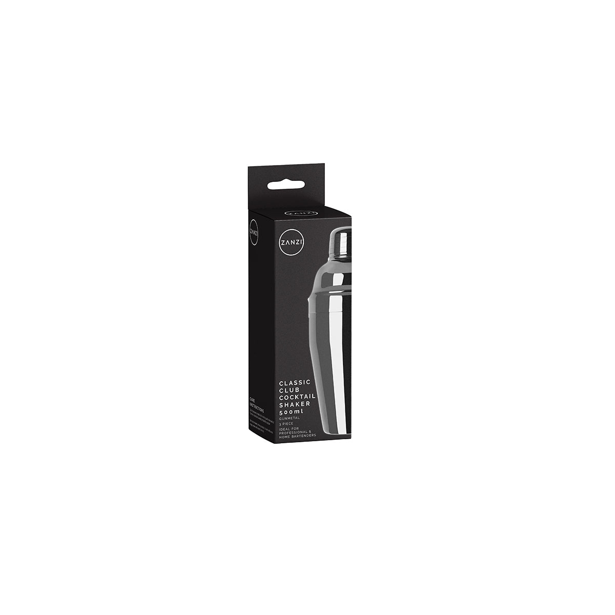 ZANZI CLASSIC CLUB COCKTAIL SHAKER 3pc GUN METAL 500ml - Hospitality Connect
