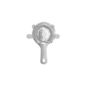 Zanzi 4-prong Hawthorn strainer with flat stainless steel handle, bar accessory, measuring 110x105x13mm.