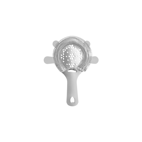 ZANZI 4 PRONG HAWTHORN STRAINER w/FLAT HDL S/S 110x105x13mm - Hospitality Connect