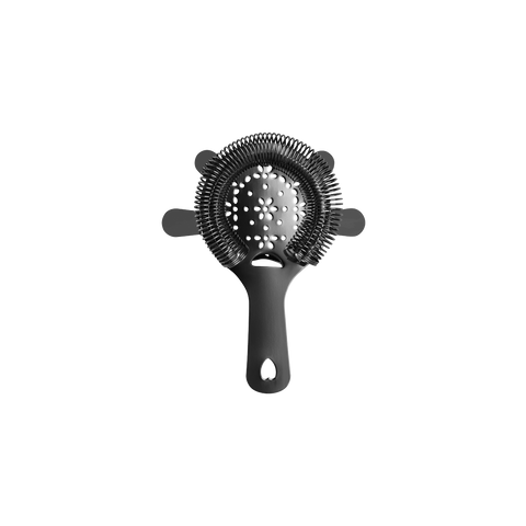 ZANZI 4 PRONG HAWTHORN STRAINER w/FLAT HDL GUN METAL 110mm - Hospitality Connect
