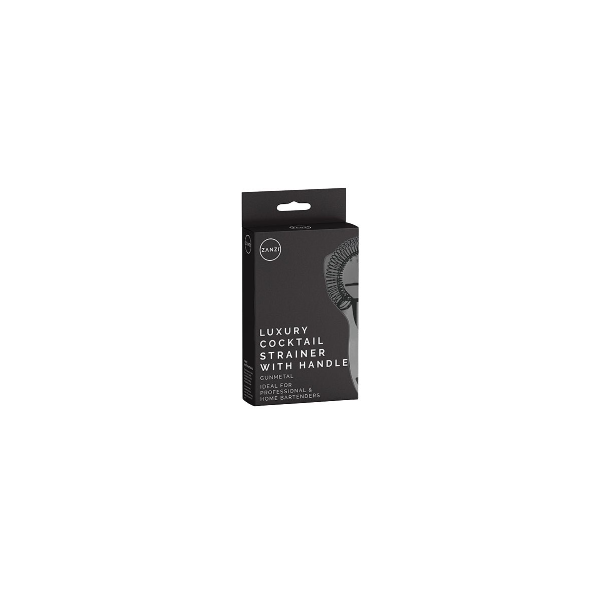 ZANZI LUXURY STRAIN COCKTAIL STRAINER w/HDL GUN METAL 200mm - Hospitality Connect