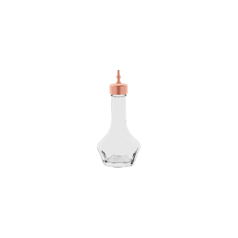 ZANZI BITTERS BOTTLE GLASS w/ROSE GOLD TOP 19x37x120mm 50ml - Hospitality Connect