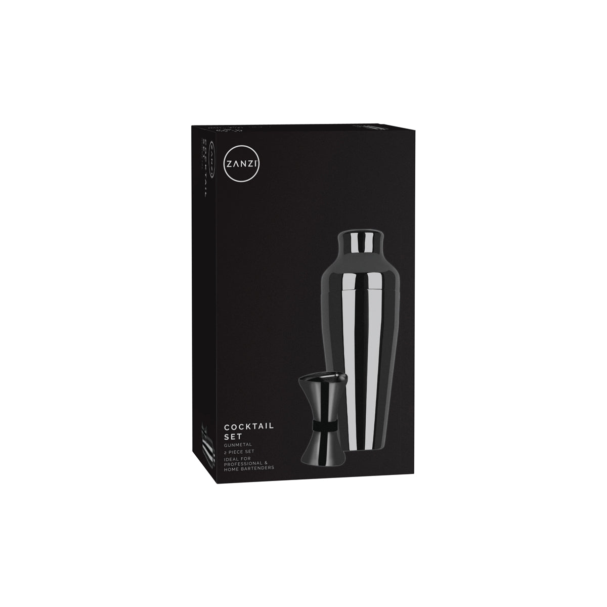 ZANZI COCKTAIL SET GUN METAL 2pc - Hospitality Connect