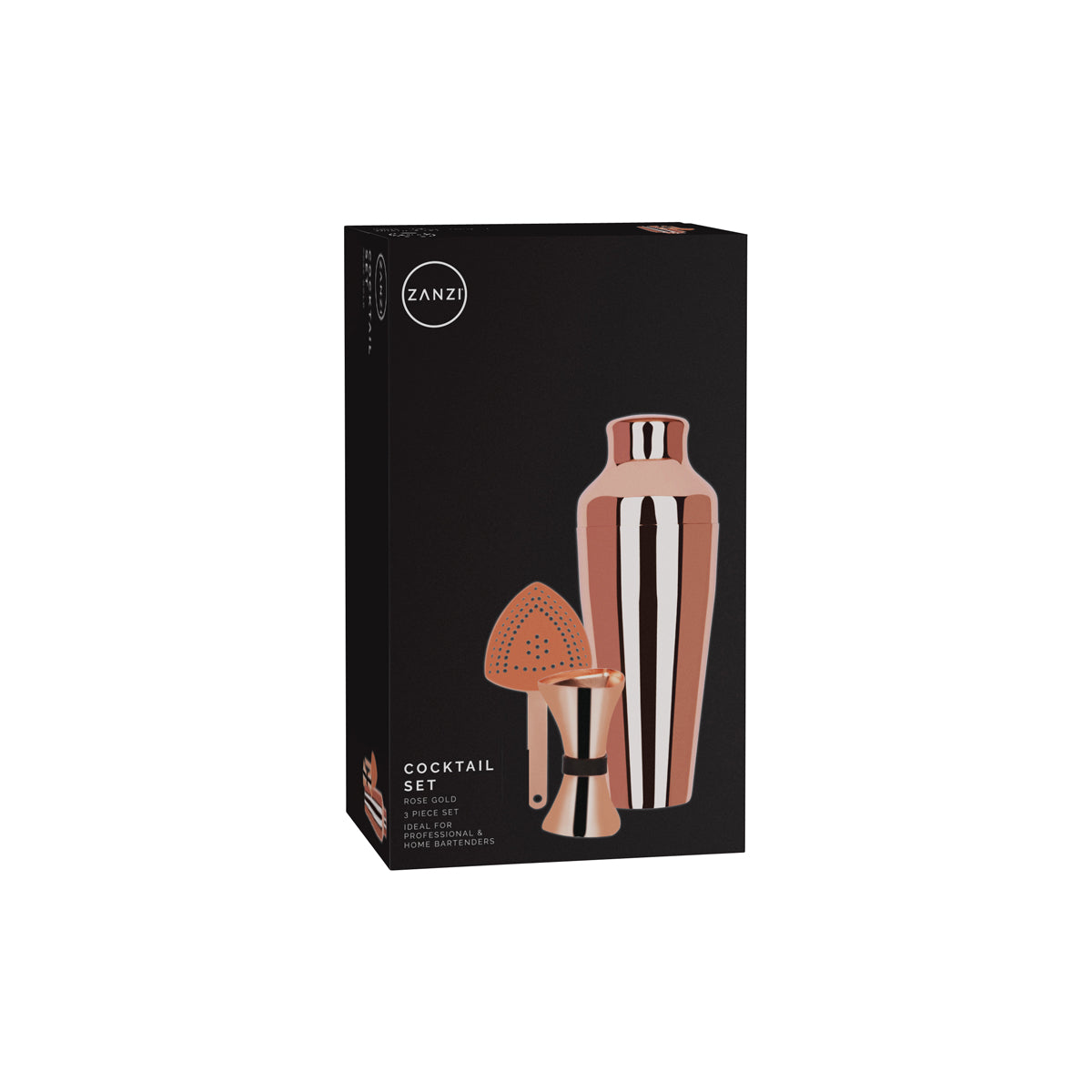 ZANZI COCKTAIL SET ROSE GOLD 3pc - Hospitality Connect