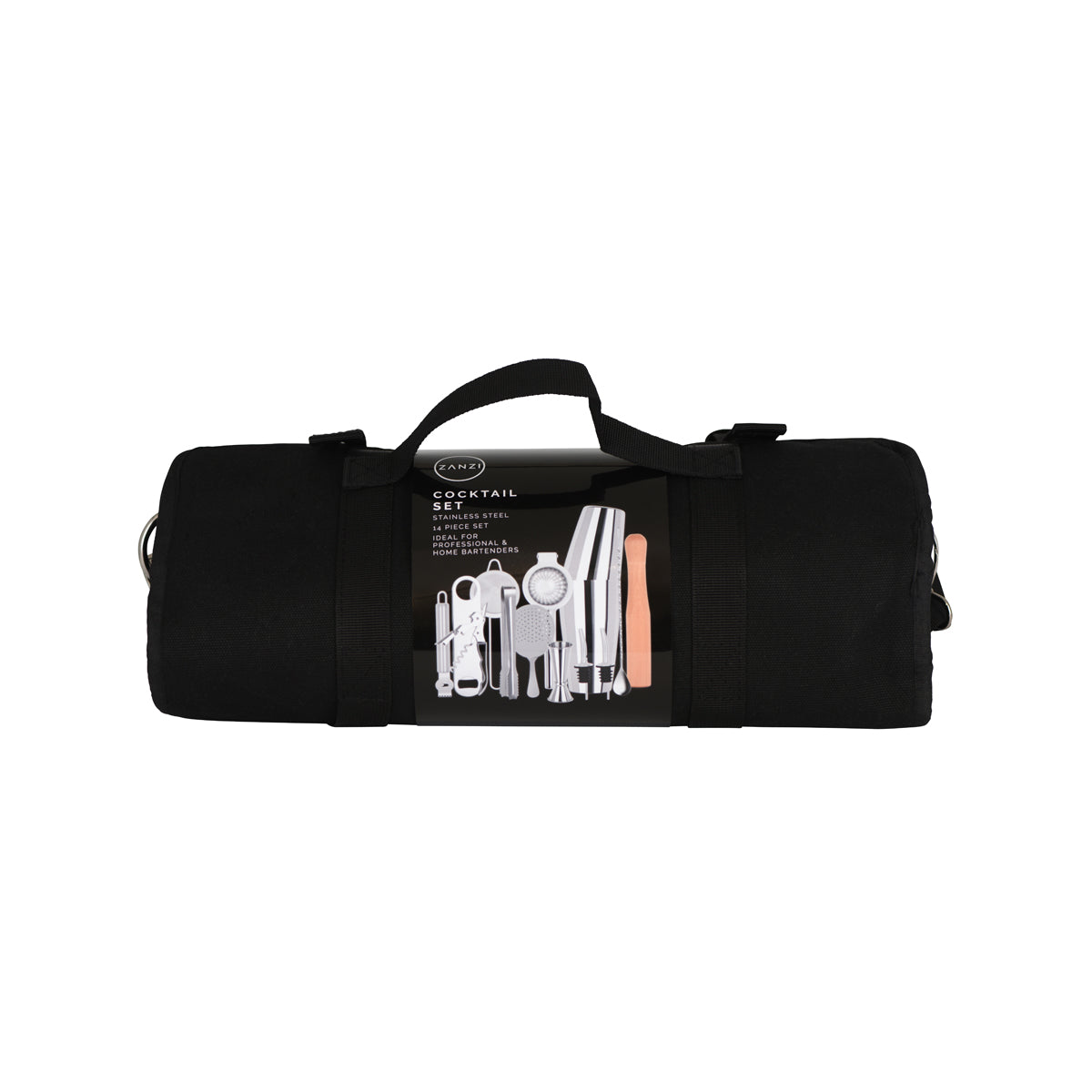 ZANZI COCKTAIL SET 14pc S/S IN BARTENDER ROLL - Hospitality Connect