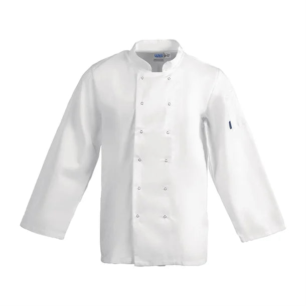 Whites Chefs Whites Vegas Chefs Jacket Long Sleeve White Polycotton - Size LA134-L