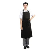 Whites Chefs Whites Bib Apron Polycotton BlackA279 - Hospitality Connect
