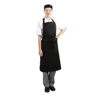 Whites Chefs Whites Bib Apron Polycotton BlackA279 - Hospitality Connect