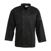 Whites Chefs Whites Vegas Chefs Jacket Long Sleeve Black Polycotton - Size XXLA438-XXL