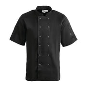 Whites Chefs Whites Vegas Chefs Jacket Short Sleeve Black Polycotton - Size SA439-S