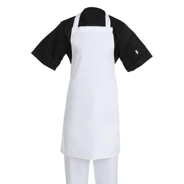 Whites Chefs Whites Bib Apron Polycotton White - 28x38"A521 - Hospitality Connect