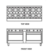 Goldstein 800 SERIES 12 Burners Cooktop DOUBLE OVEN RANGES GAS - Hospitality Connect